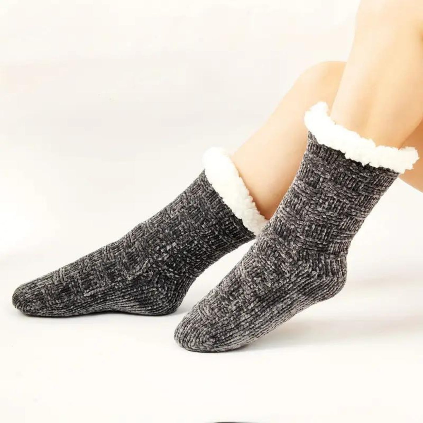 Fluffy Grey Socks Hooligans .nz