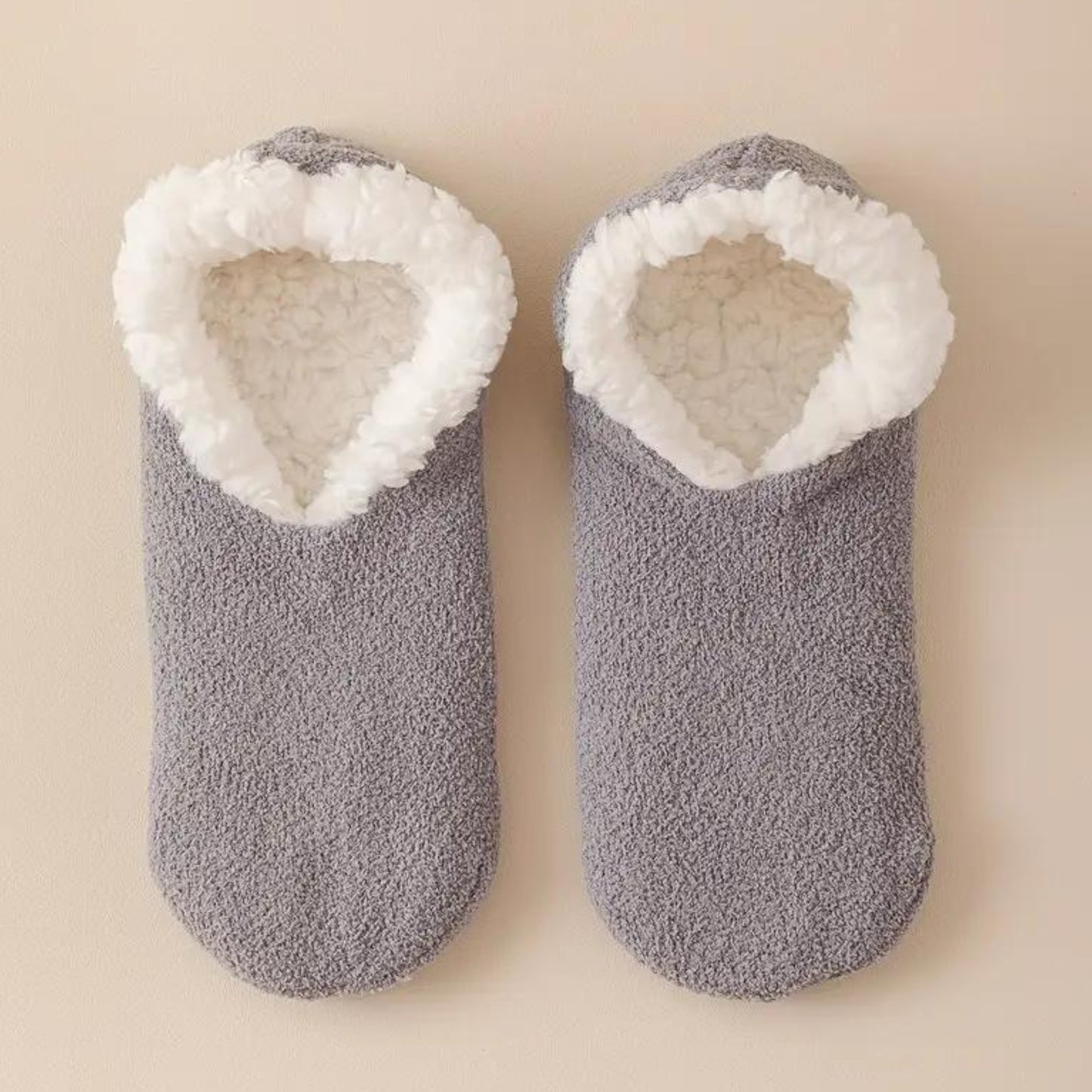 Plush House Slipper Socks Grey Hooligans .nz